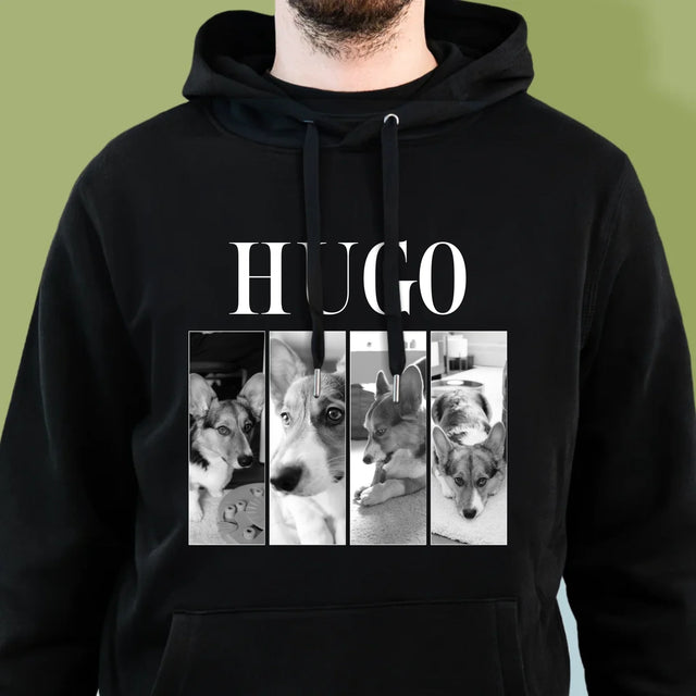 Fotocollage: Bootleg Klassiker Mit Haustier - Kapuzenpullover Für Herren