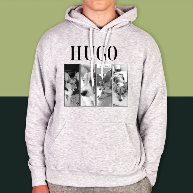 Fotocollage: Bootleg Klassiker Mit Haustier - Kapuzenpullover Für Herren