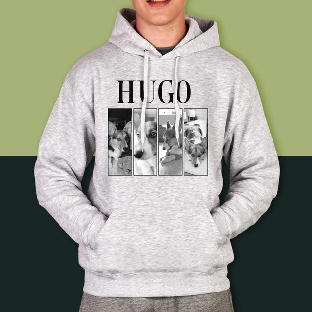 Fotocollage: Bootleg Klassiker Mit Haustier - Kapuzenpullover Für Herren