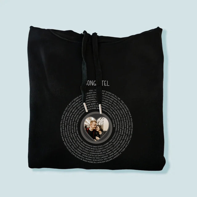 Foto Und Unterschrift: Unser Lied Mit Text - Kapuzenpullover Für Herren