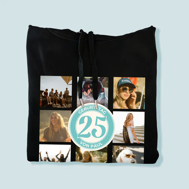 Fotocollage: 25 Geburtstag - Kapuzenpullover Für Herren