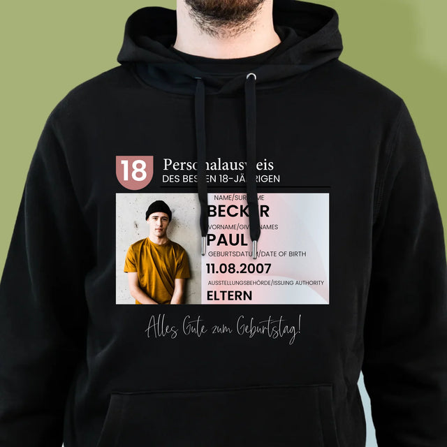 Foto Und Unterschrift: Personalausweis - Kapuzenpullover Für Herren