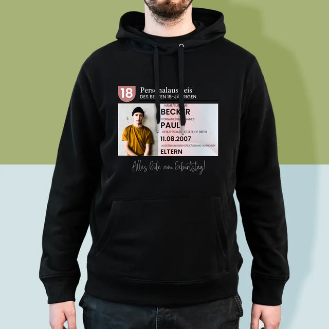 Foto Und Unterschrift: Personalausweis - Kapuzenpullover Für Herren