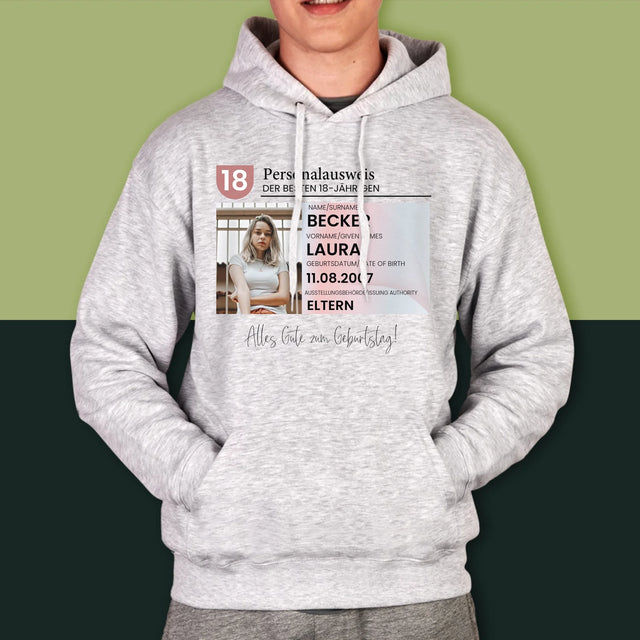 Foto Und Unterschrift: Personalausweis - Kapuzenpullover Für Herren