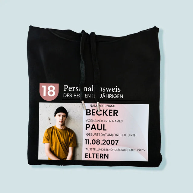 Foto Und Unterschrift: Personalausweis - Kapuzenpullover Für Herren