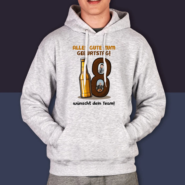 Fotocollage: 18 Bier - Kapuzenpullover Für Herren