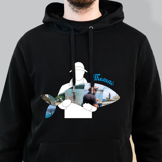 Form-Collage: Jeder Fisch - Kapuzenpullover Für Herren
