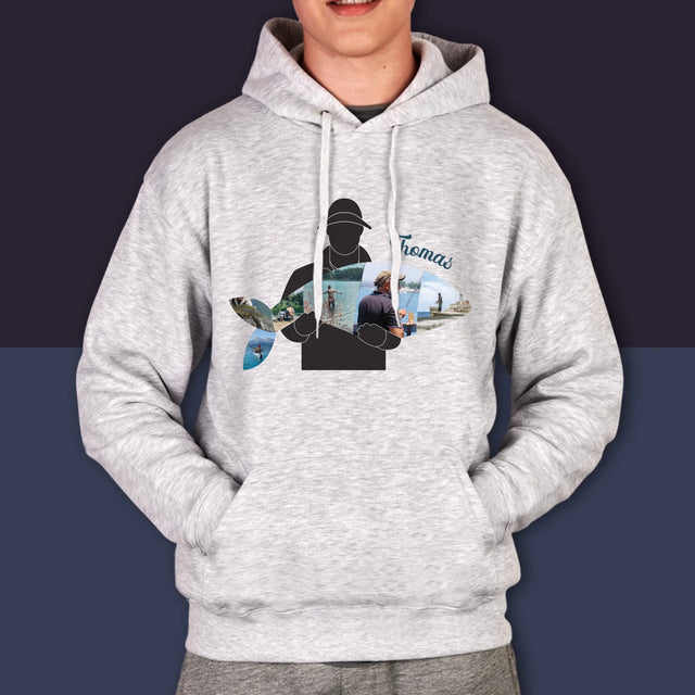 Form-Collage: Jeder Fisch - Kapuzenpullover Für Herren
