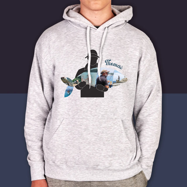 Form-Collage: Jeder Fisch - Kapuzenpullover Für Herren