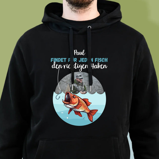 Foto Und Unterschrift: Den Haken Finden - Kapuzenpullover Für Herren