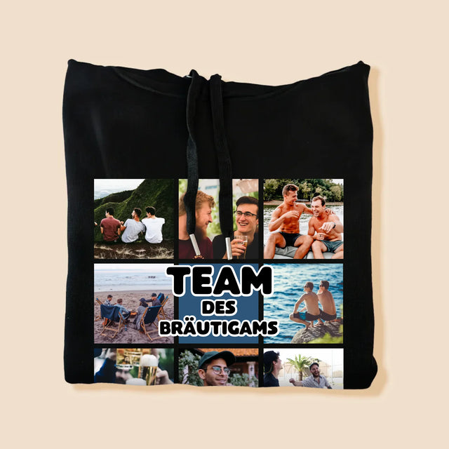 Fotocollage: Team Des Bräutigams - Kapuzenpullover Für Herren
