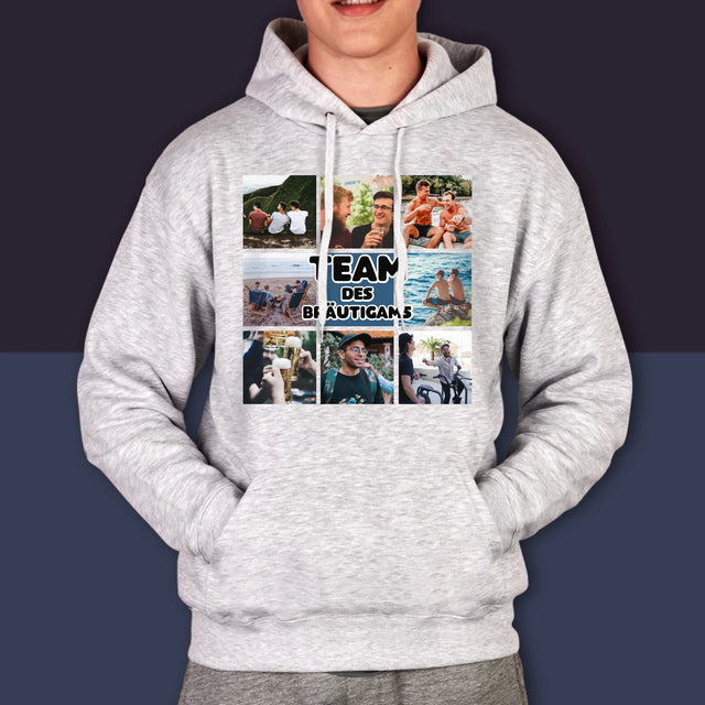 Fotocollage: Team Des Bräutigams - Kapuzenpullover Für Herren