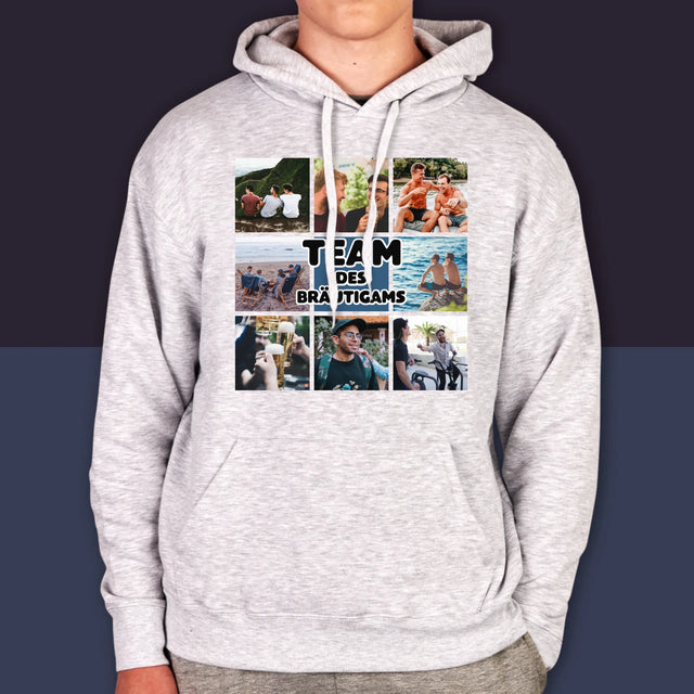 Fotocollage: Team Des Bräutigams - Kapuzenpullover Für Herren