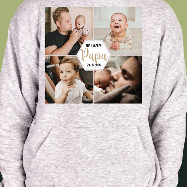 Fotocollage: Für Unseren Papa - Kapuzenpullover Für Herren