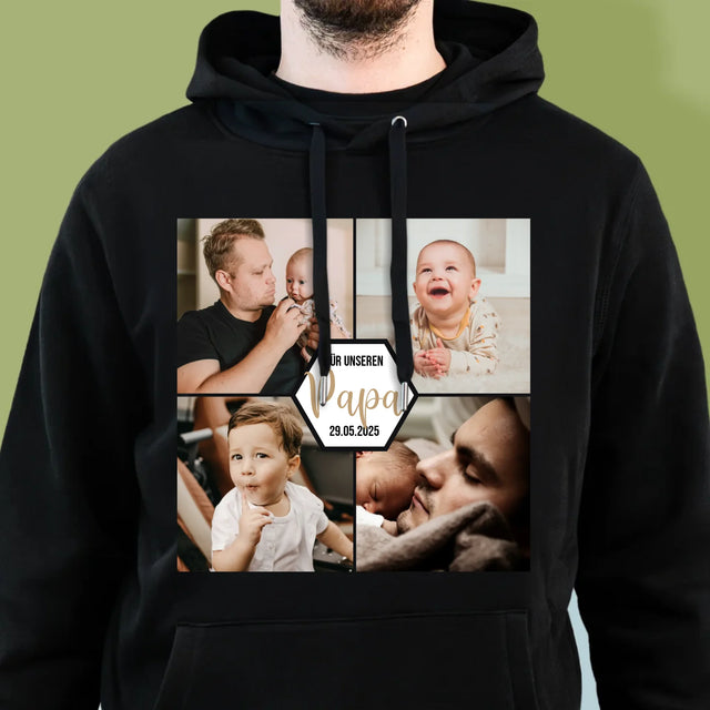Fotocollage: Für Unseren Papa - Kapuzenpullover Für Herren
