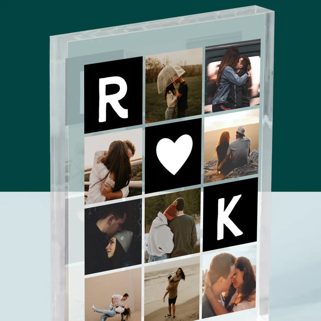 Fotocollage: Liebesmonogramme Mit Fotos - Druck Auf Acrylglas