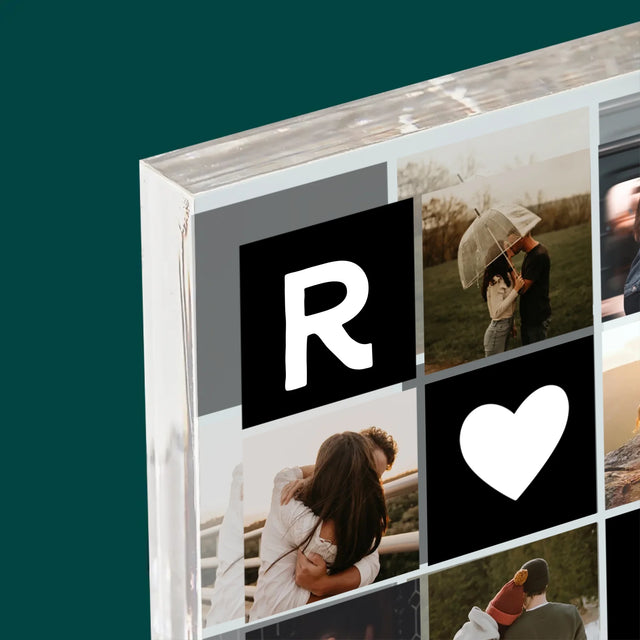 Fotocollage: Liebesmonogramme Mit Fotos - Druck Auf Acrylglas