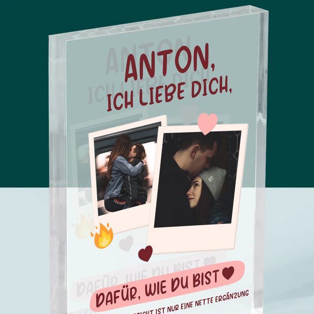 Fotocollage: Ich Liebe Dich, Wie Du Bist - Druck Auf Acrylglas