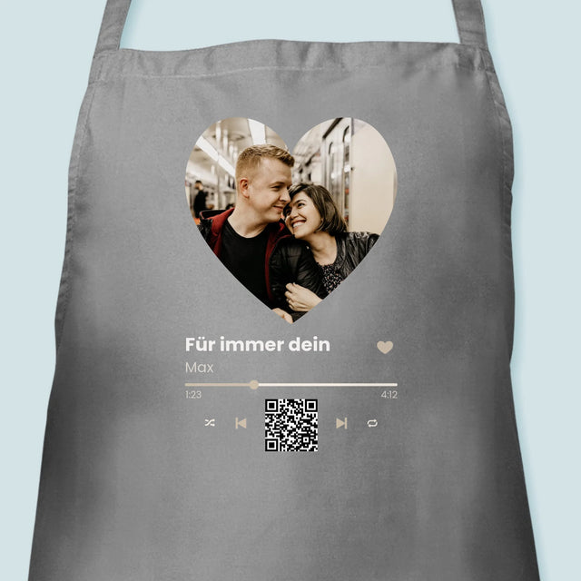 Foto Und Unterschrift: Unser Lied - Herz-Qr-Code - Schürze