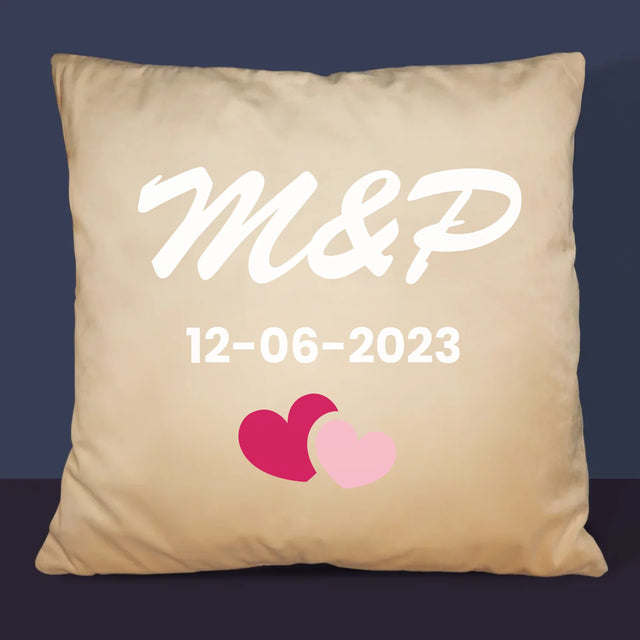 Monogramm: Initialen Herz - Kissen
