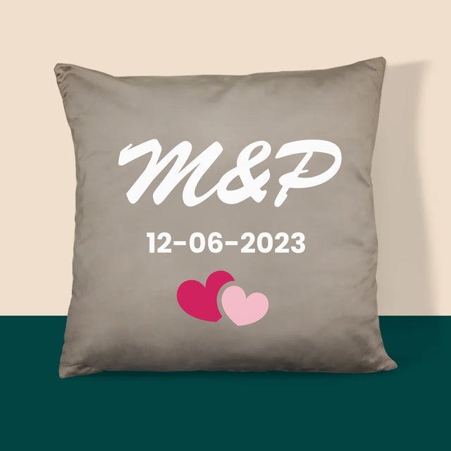 Monogramm: Initialen Herz - Kissen