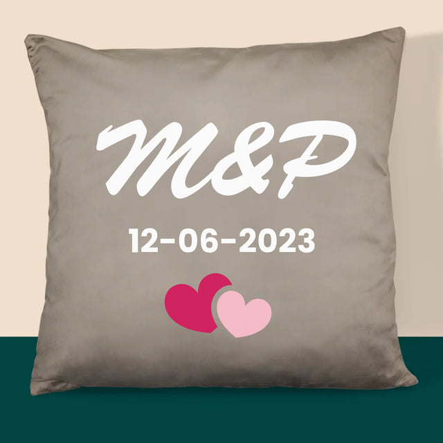 Monogramm: Initialen Herz - Kissen