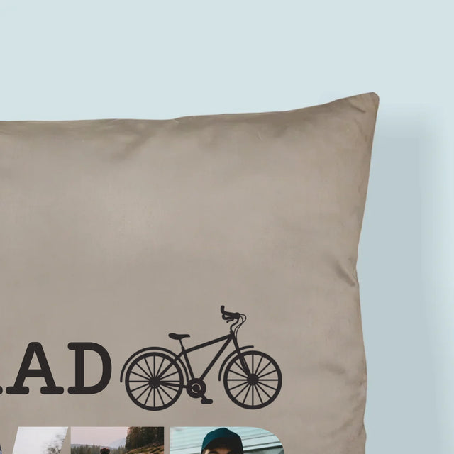 Buchstaben-Collage: Fahrradliebhaber - Kissen