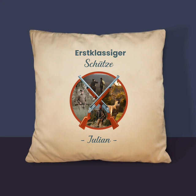 Fotocollage: Erstklassiger Schütze - Kissen