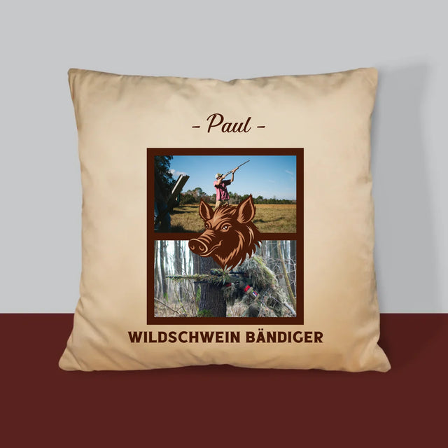 Fotocollage: Wildschwein Bändiger - Kissen