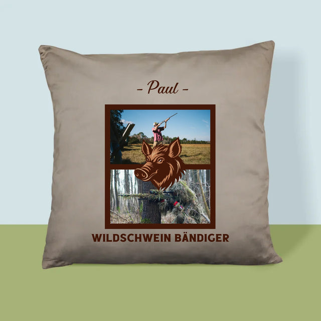 Fotocollage: Wildschwein Bändiger - Kissen