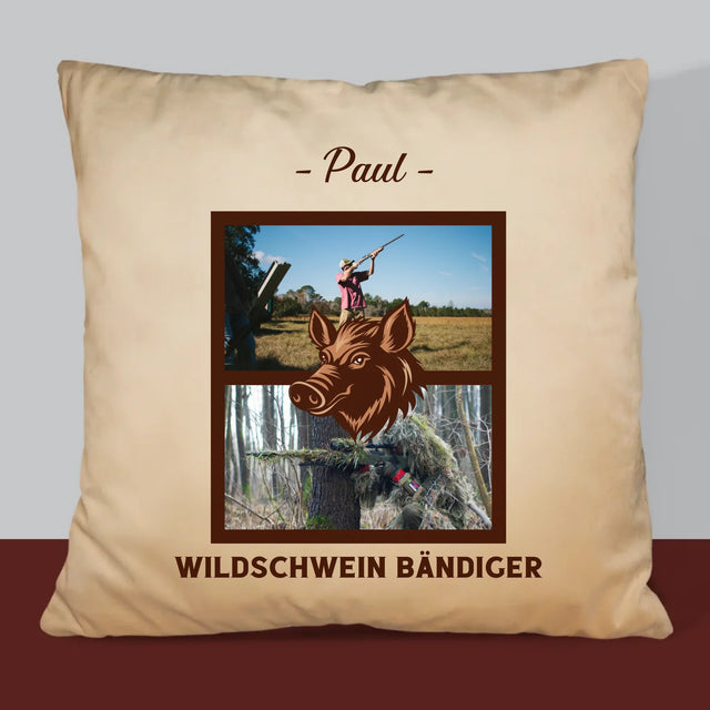 Fotocollage: Wildschwein Bändiger - Kissen