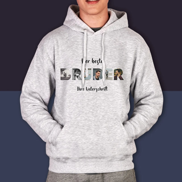 Buchstaben-Collage: Bruder - Kapuzenpullover Für Herren