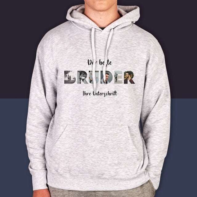 Buchstaben-Collage: Bruder - Kapuzenpullover Für Herren