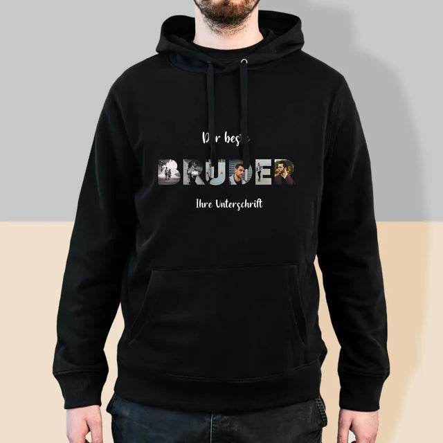 Buchstaben-Collage: Bruder - Kapuzenpullover Für Herren