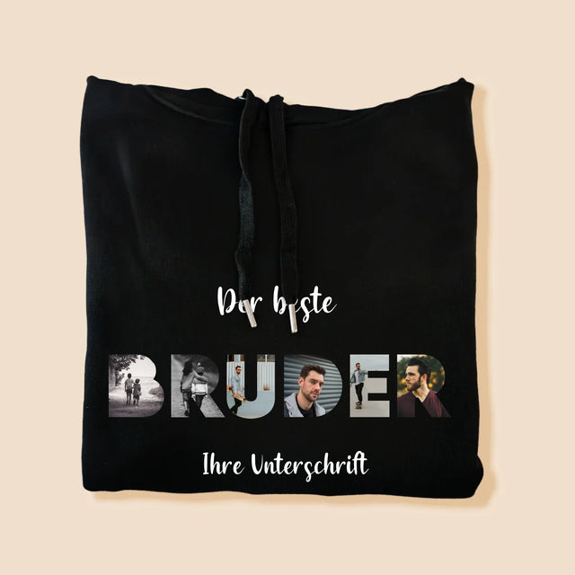 Buchstaben-Collage: Bruder - Kapuzenpullover Für Herren