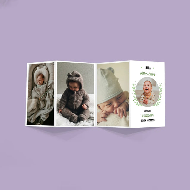 Foto Und Unterschrift: Zur Taufe - Fotos, Harmonikaartig Gefaltet
