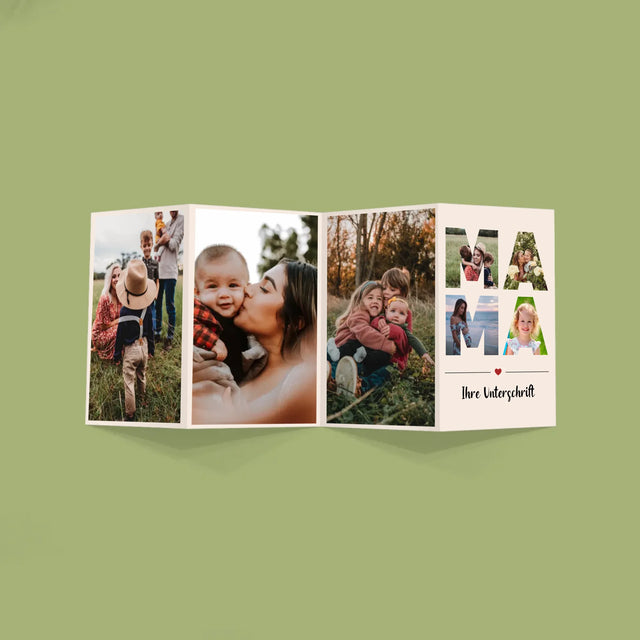 Buchstaben-Collage: Mama - Fotos, Harmonikaartig Gefaltet