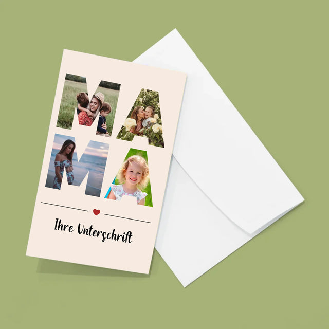 Buchstaben-Collage: Mama - Fotos, Harmonikaartig Gefaltet