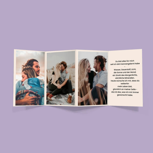 Buchstaben-Collage: Love - Fotos, Harmonikaartig Gefaltet