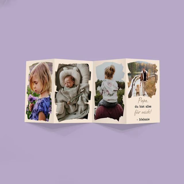 Foto Und Unterschrift: Glückwunschkarte Für Papa - Fotos, Harmonikaartig Gefaltet