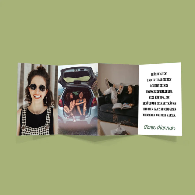 Buchstaben-Collage: 18. Geburtstag - Fotos, Harmonikaartig Gefaltet