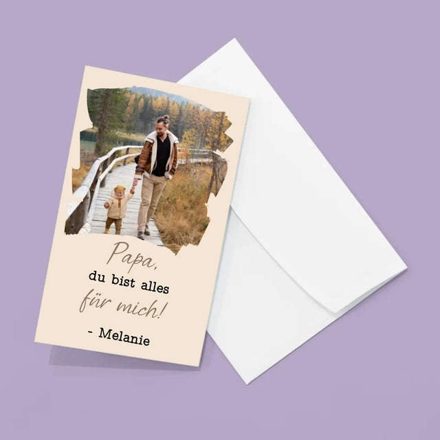 Foto Und Unterschrift: Glückwunschkarte Für Papa - Fotos, Harmonikaartig Gefaltet