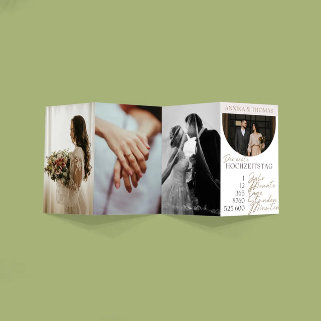 Foto Und Unterschrift: Erster Hochzeitstag - Fotos, Harmonikaartig Gefaltet