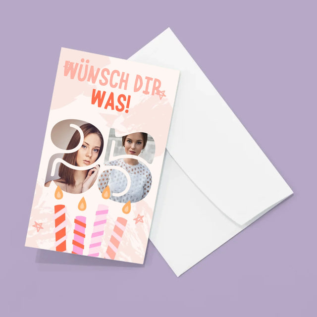 Buchstaben-Collage: Wünsch Dir Was - Fotos, Harmonikaartig Gefaltet