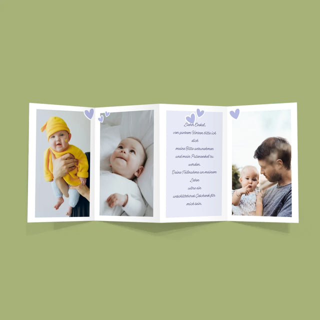 Fotocollage: Willst Du Mein Taufpate Sein? - Fotos, Harmonikaartig Gefaltet