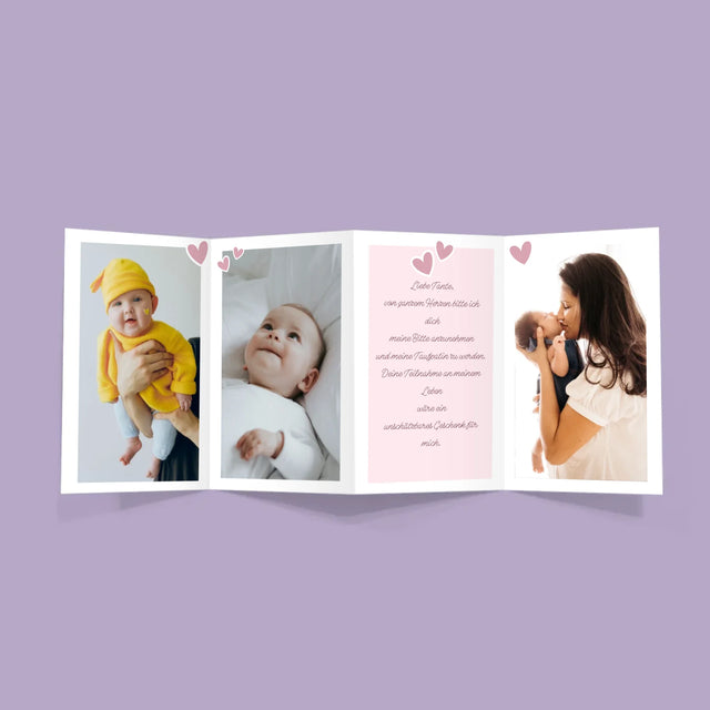 Fotocollage: Willst Du Meine Taufpatin Sein? - Fotos, Harmonikaartig Gefaltet