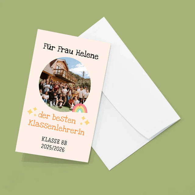 Fotocollage: Andenken Für Die Klassenlehrerin - Fotos, Harmonikaartig Gefaltet