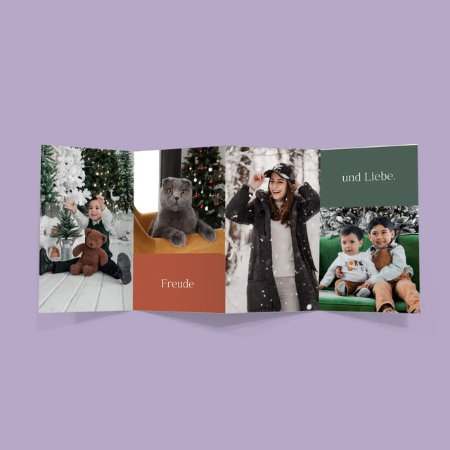 Fotocollage: Frohe Weihnachten Glückwünsche - Fotos, Harmonikaartig Gefaltet