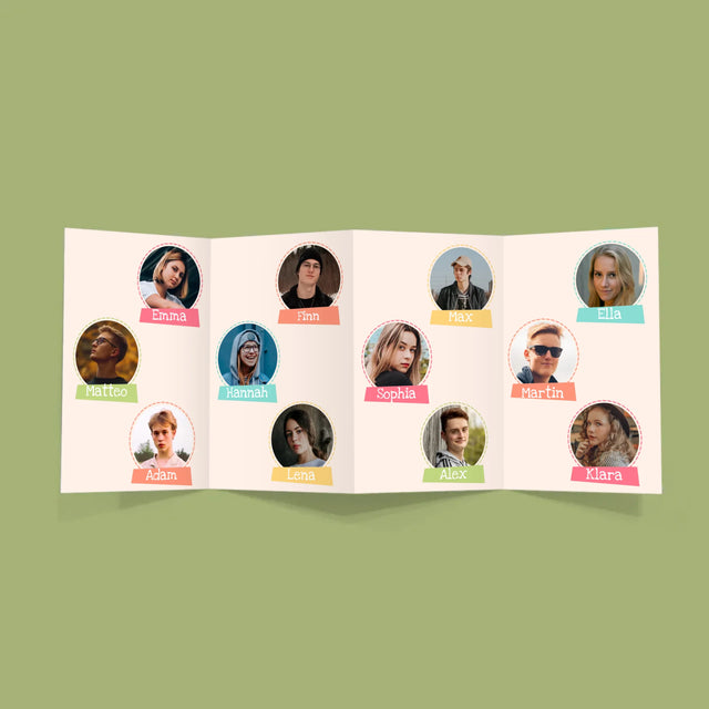 Fotocollage: Andenken Für Die Klassenlehrerin - Fotos, Harmonikaartig Gefaltet