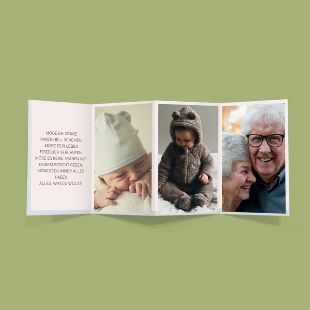 Fotocollage: Das Ist Unser Erster Großelterntag. - Fotos, Harmonikaartig Gefaltet